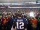 Patriots quarterback Tom Brady (12) is interviewed