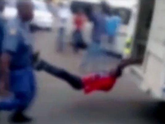 S. African police drag man, who later dies