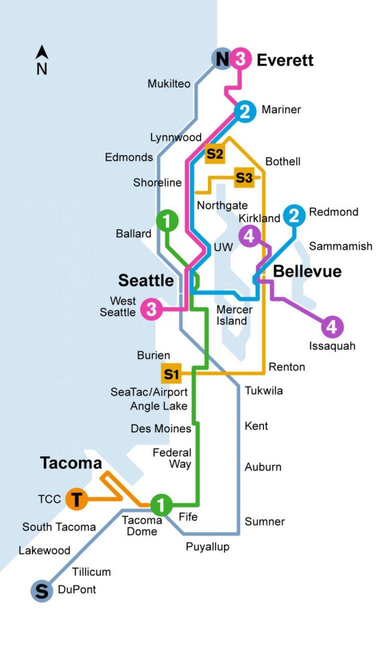 Sound Transit gearing up to rebrand Seattle link light rail lines with new names, numbers and colors