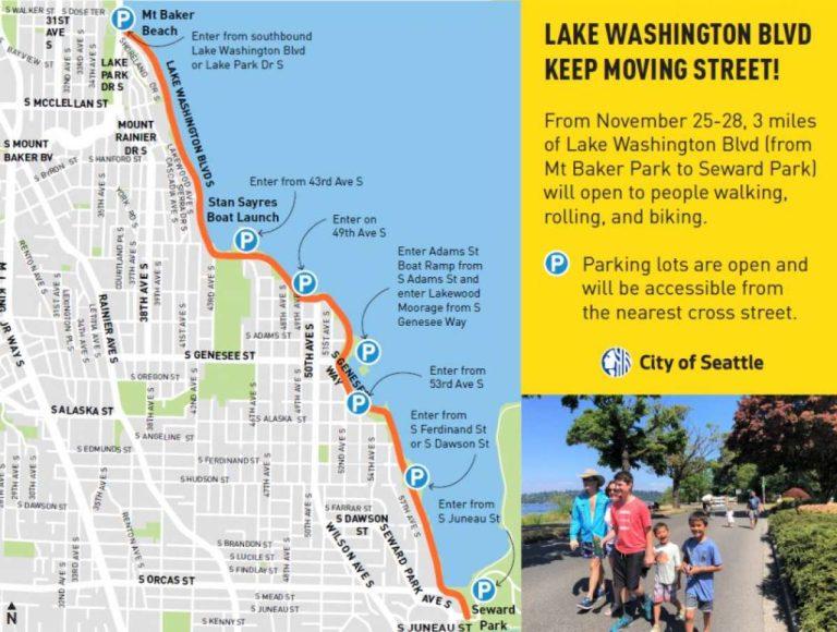 'Keep Moving': Lake Washington Blvd. closed to traffic for pedestrian use over Thanksgiving weekend