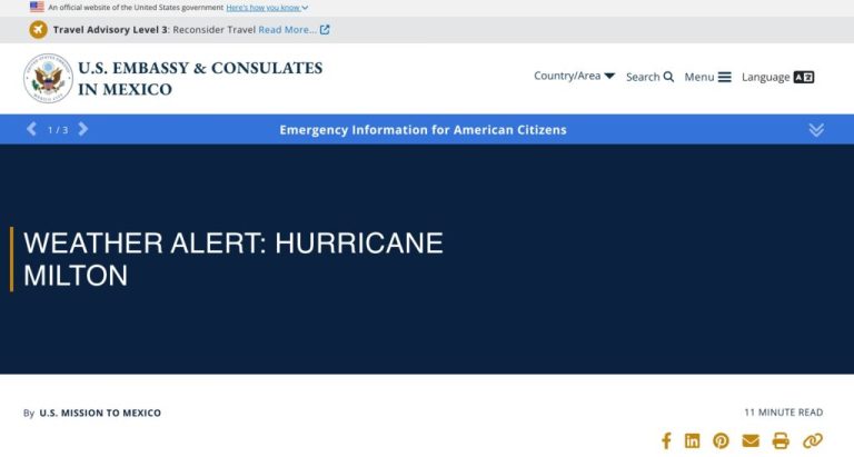 Mexico’s U.S. Embassy Issues Hurricane Alert For Yucatan Peninsula