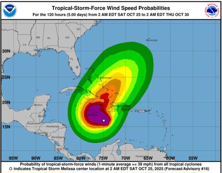 U.S. Embassy Havana Issues Weather Warning Over Tropical Storm Melissa