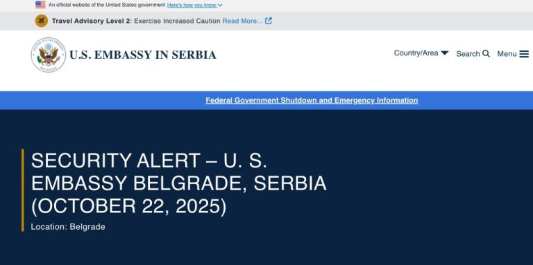 U.S. Embassy in Serbia Issues Warning Following Shooting and Fire in Belgrade