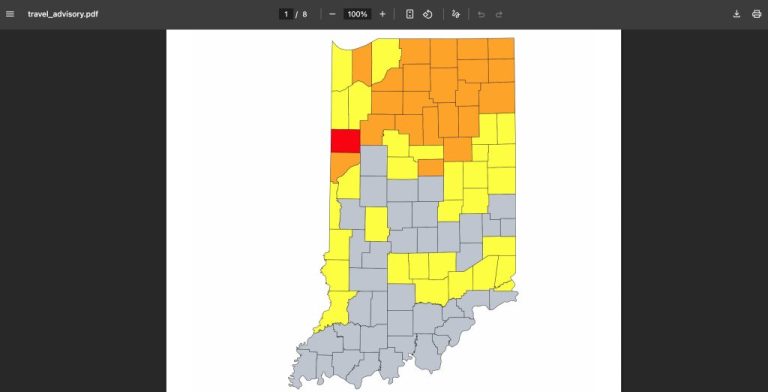 Indiana Issues Emergency Travel Warnings as Winter Storm Disrupts Thanksgiving Weekend