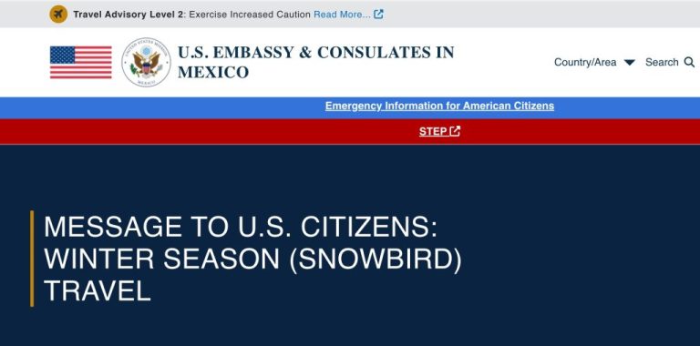 U.S. Embassy In Mexico Issues Winter Season Travel Alert for American Snowbirds