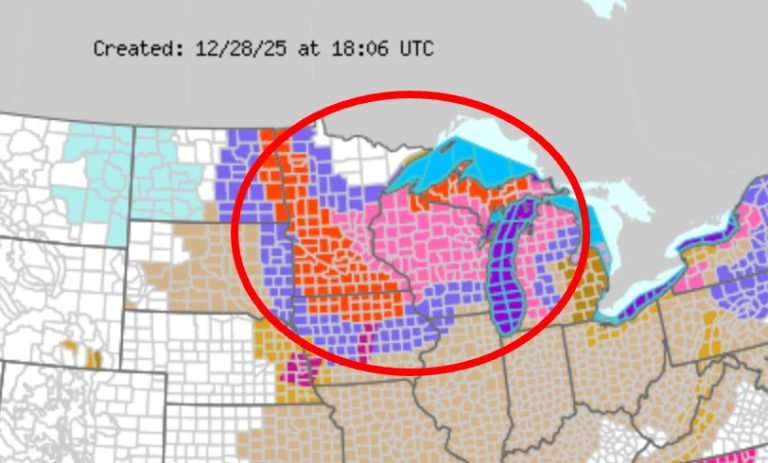 Rapidly-Intensifying Winter Storm Expected to Bring Heavy Snow, Blizzard, Icing to Minnesota, Iowa, Michigan and Wisconsin