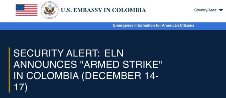 U.S. Issues An Urgent Travel Warning for Colombia Over Armed Strike