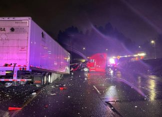 I-5 northbound still partially blocked near Olympia hours after collision involving semi-truck