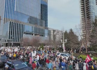 Federal officers tear gas, pepper ball demonstrators at Portland ICE facility after ‘ICE Out’ march downtown