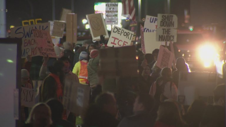 Protesters in Puyallup speak out against Pierce County sheriff’s stance on ICE shooting
