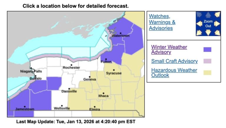 Lake Effect Snowstorm Advisory Issued for Parts of Pennsylvania, Ohio, and New York