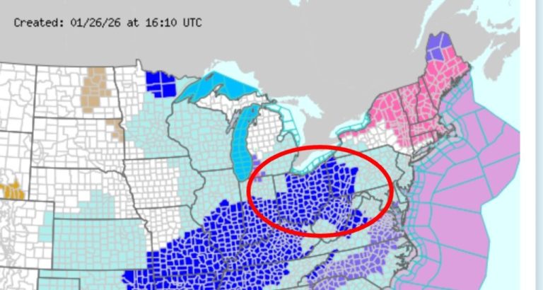 Extreme Cold Warning Issued for Ohio, Pennsylvania, and West Virginia