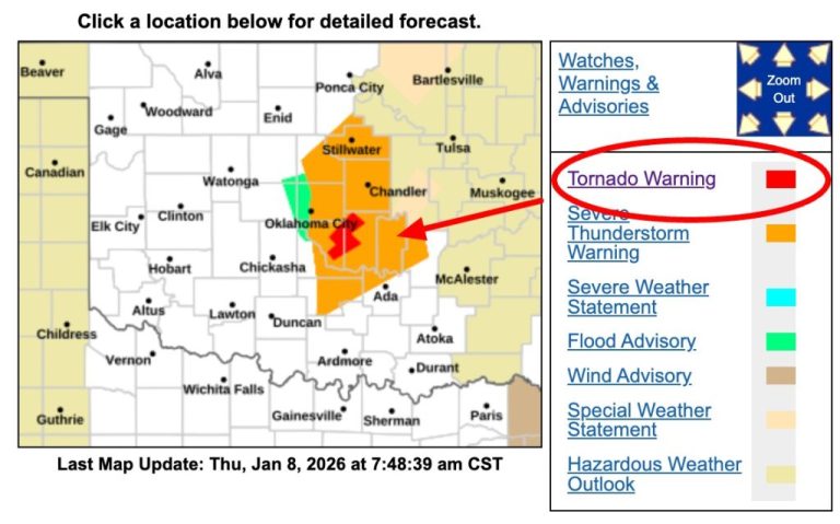 Tornado Warnings Issued Near Oklahoma City as Confirmed Twisters Threaten Multiple Communities