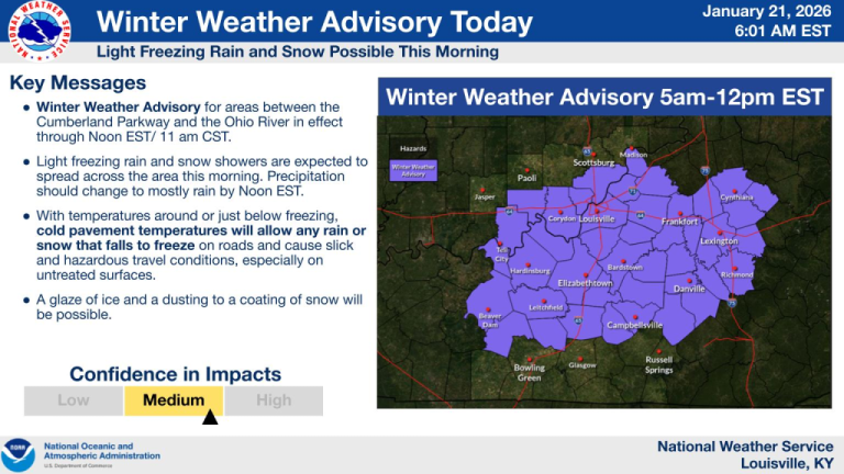 Urgent Winter Message Issued For Kentucky, Illinois, Indiana and Ohio