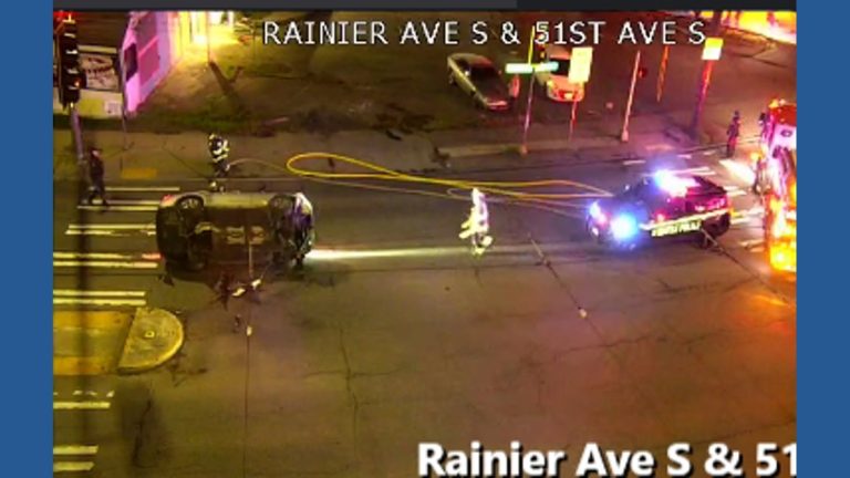 Driver under DUI investigation after single-vehicle rollover crash in south Seattle