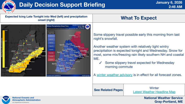 Dangerous Icing Travel Advisory Issued for Maine and New Hampshire