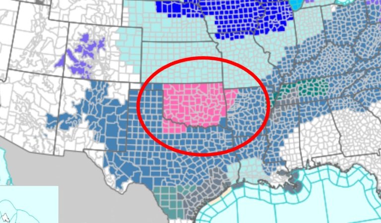 Snowstorm Warning Intensifies across Oklahoma, and parts of Texas, Arkansas