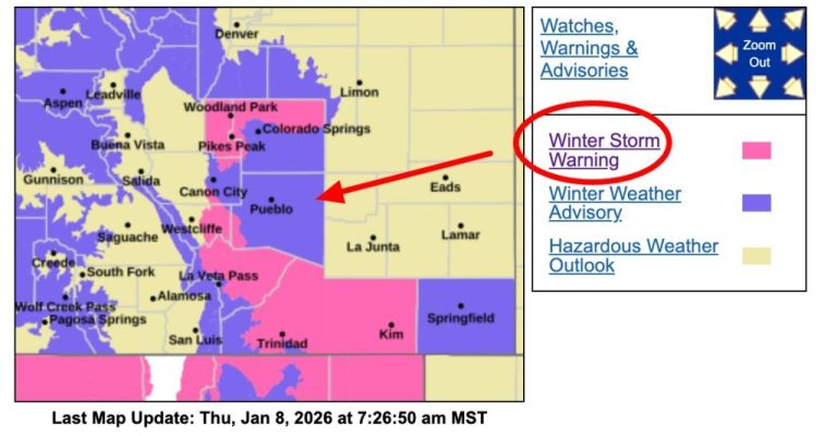 Heavy Snowstorm Warning Issued for Parts of New Mexico and Colorado