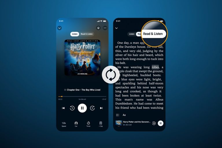 Audible syncs ebook reading and audiobook listening to keep you focused