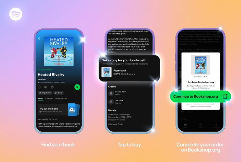 Spotify now sells printed books