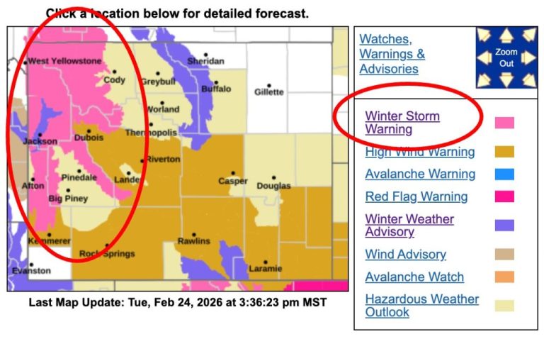 Heavy Snowstorm Warning Issued for 4 Counties in Wyoming and Montana