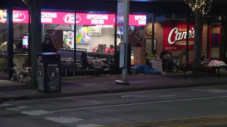 People line up overnight in Seattle’s U District for Raising Cane’s grand opening
