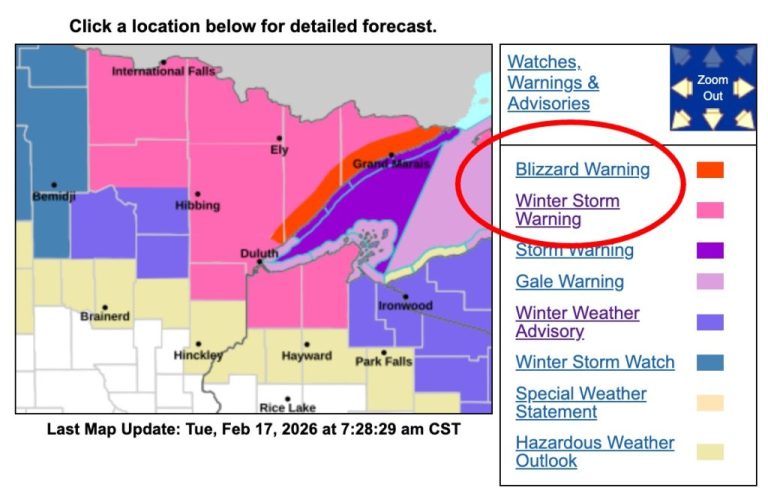 Heavy Snowstorm and Blizzard Warnings Issued for 9 Counties in Minnesota and Wisconsin