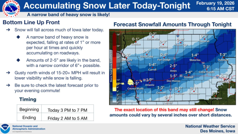 Urgent Winter Weather Message Issued for Iowa and Wisconsin