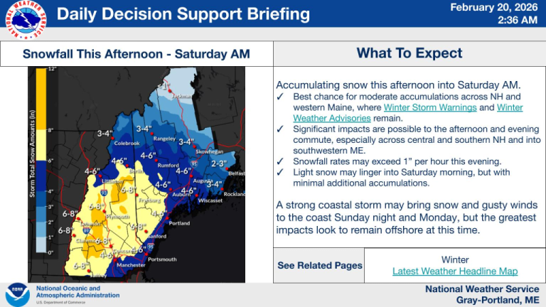 Heavy Snowstorm Warning Issued for Maine, New Hampshire and Vermont