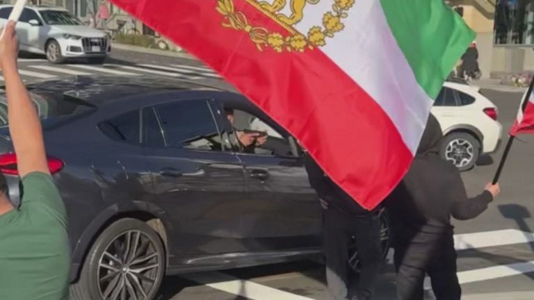 Iran demonstrators say a man pointed a gun at them