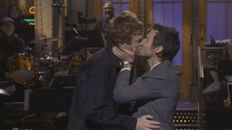Harry Styles Claps Back at Queerbaiting Criticism During ‘SNL’ Opening Monologue, Ends Segment With Male Kiss: ‘Now That’s Queerbaiting!’