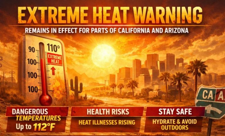 Extreme Heat Warning Remains in Effect for Parts of California and Arizona