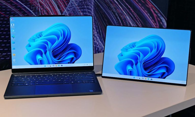 The Lenovo Modular AI PC concept is a remixed dual-screen laptop with hot swappable ports