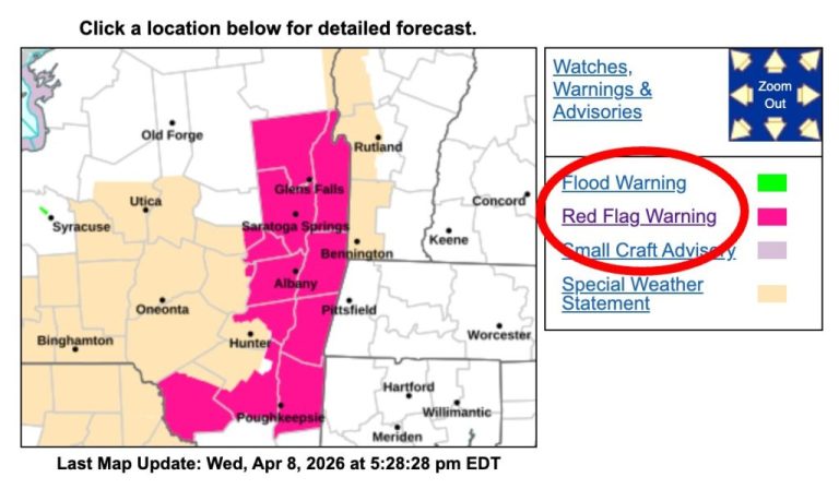 Red Flag Warning Issued for 11 Counties in New York as Concerns Rise