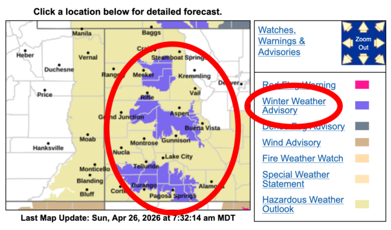 Heavy Snow Winter Advisory Issued for Over 10 Counties in Colorado