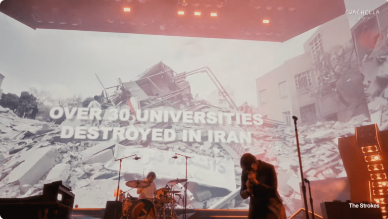 The Strokes End Coachella Set With Video Condemning U.S. and Israeli Bombings in Iran and Gaza