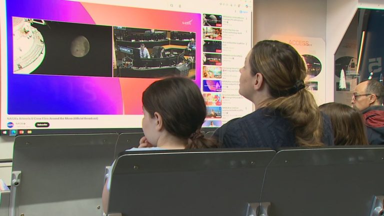 Students and families watch historic Artemis II lunar flyby from Museum of Flight