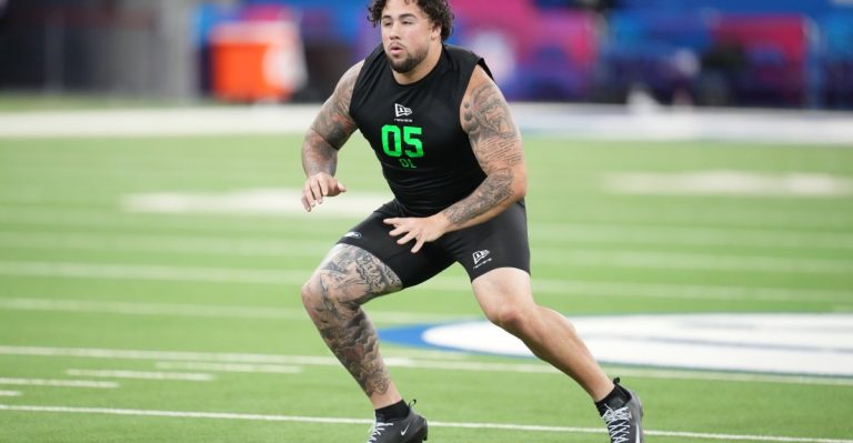 NFL mock draft 2026: Los Angeles Chargers select Chase Bisontis, OG, TAMU